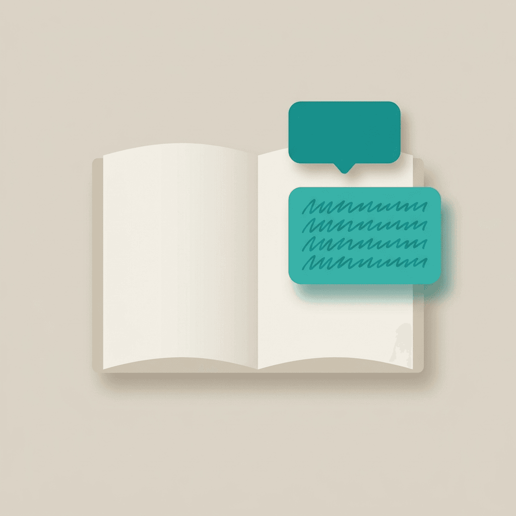 Illustration of a single highlighted paragraph lifting out of an open book into a chat bubble above it, representing how AI systems extract one passage rather than a whole page