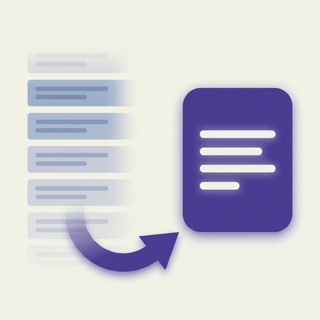 Illustration of a traditional list of blue search result links fading out on the left while a glowing AI-generated answer card takes over on the right, representing the shift from search results to AI answers
